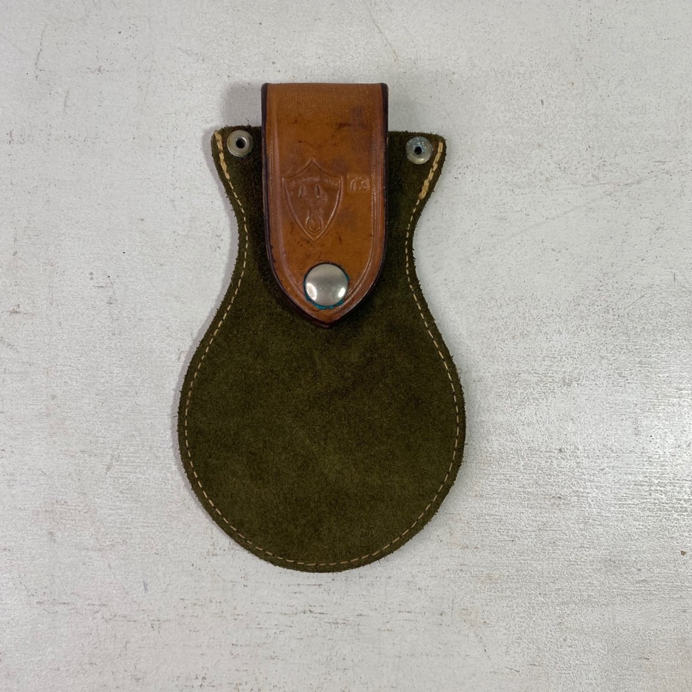 Vintage Safariland Suede Leather Belt Pouch Bag Olive Green EDC Every Day Carry